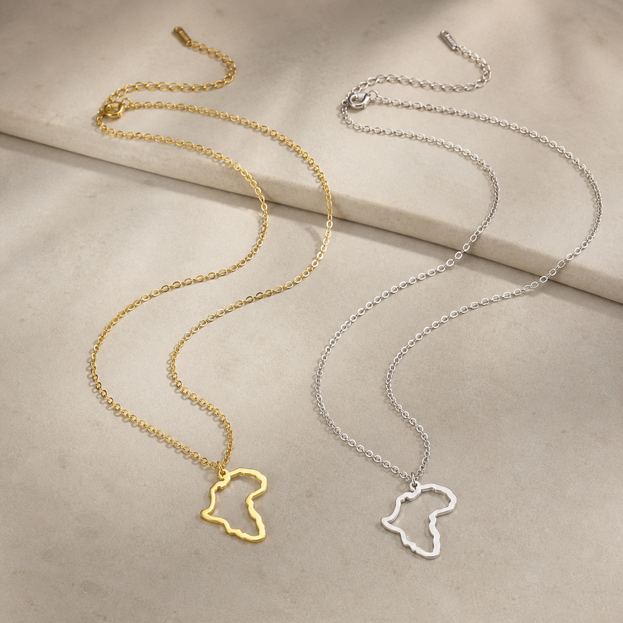 Africa Continent Map Necklace