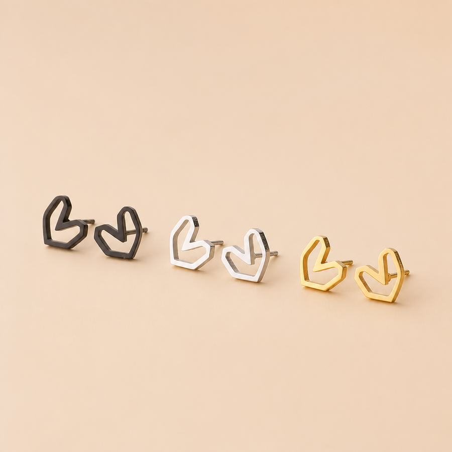 Heart-shaped Stainless Steel Earrings